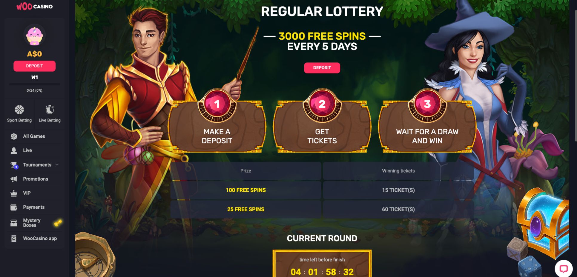 WooCasino Lottery