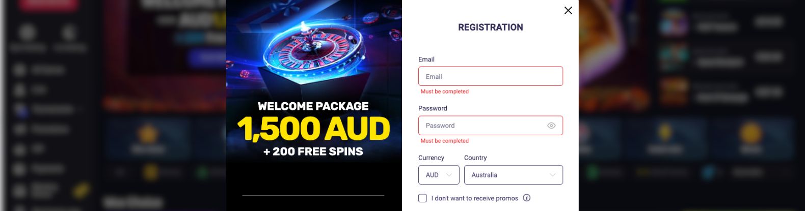 WooCasino Signup Process