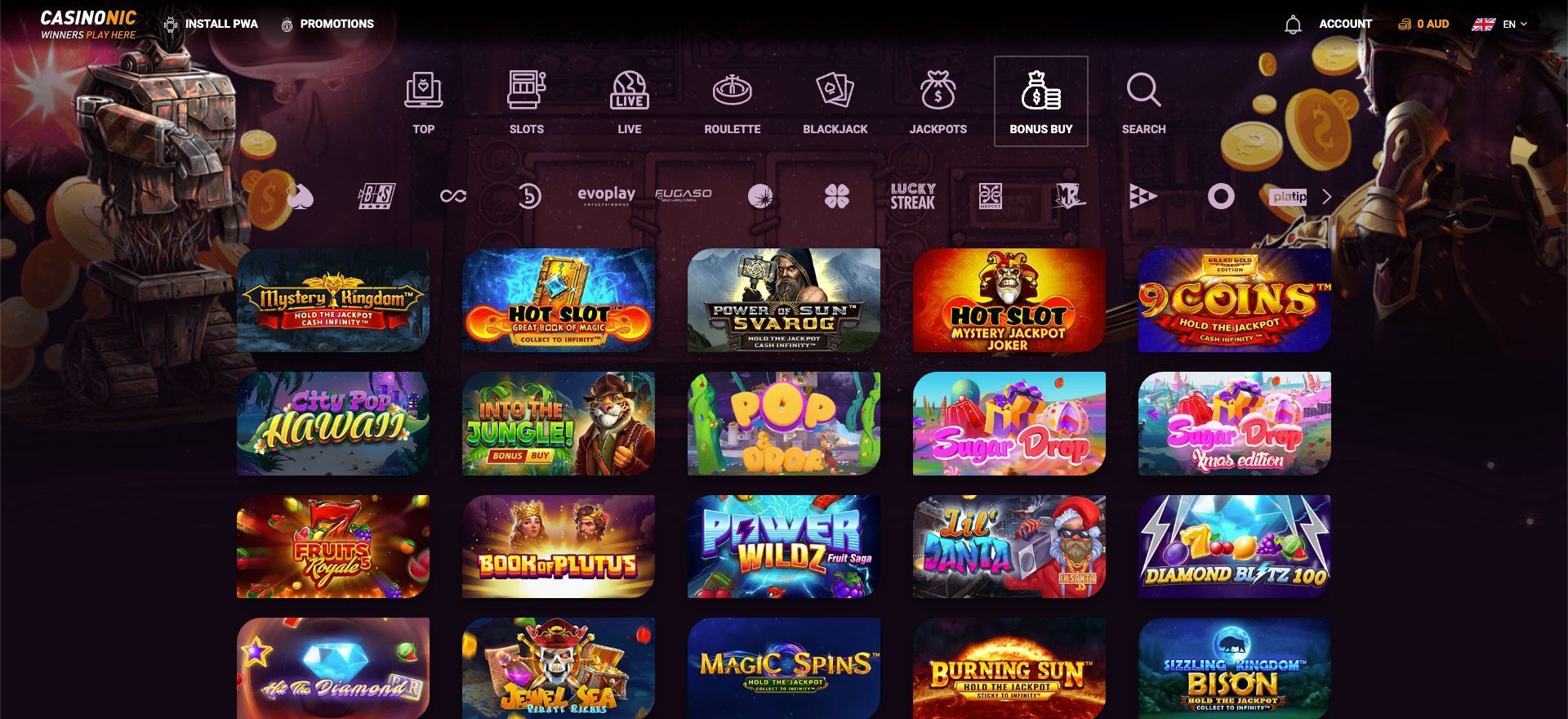 Casinonic Bonus Buy Lobby