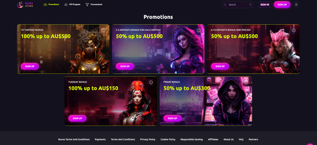 Queenspins Casino Promotions