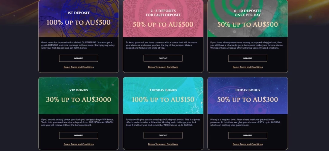 queenspins casino bonuses