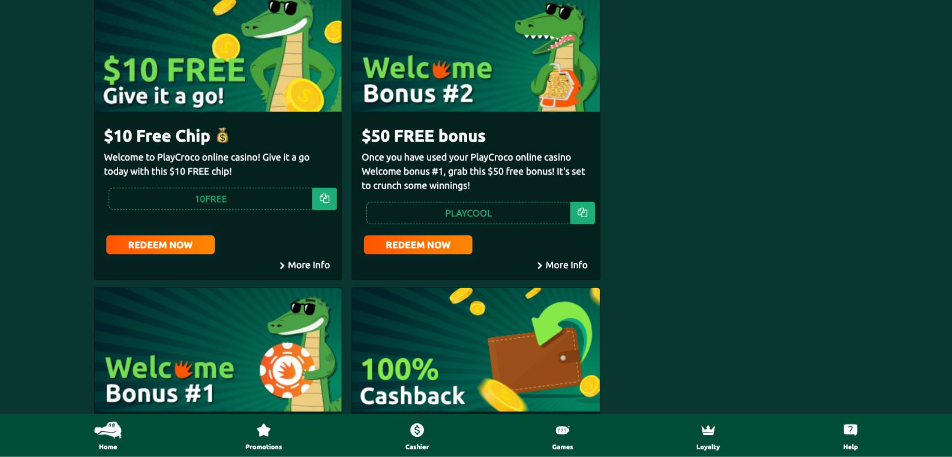 PlayCroco Casino Bonuses