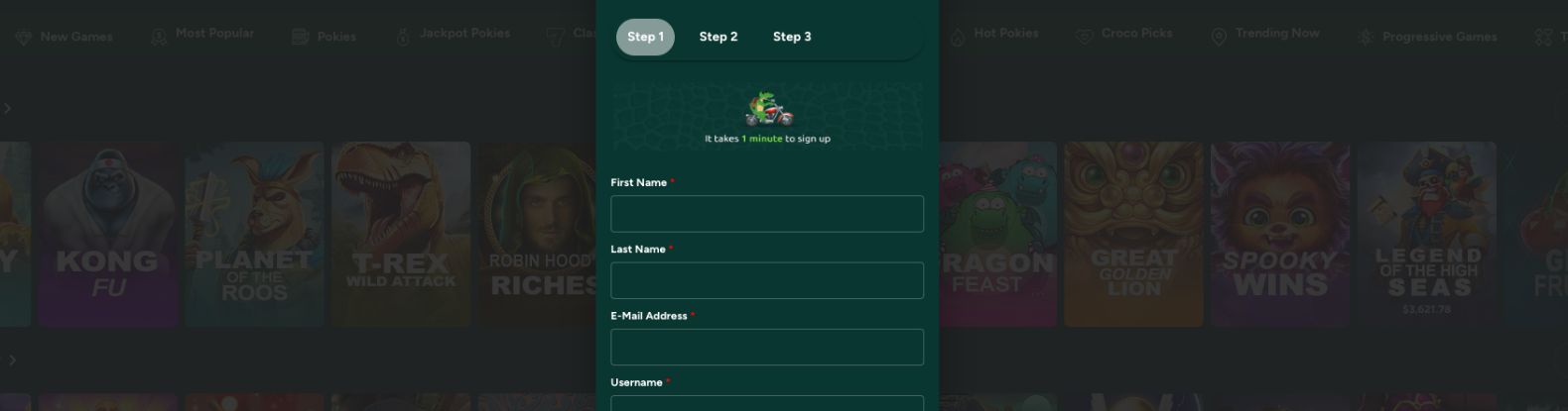 PlayCroco Casino Signup Process