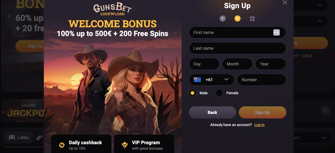 Gunsbet Signup 2