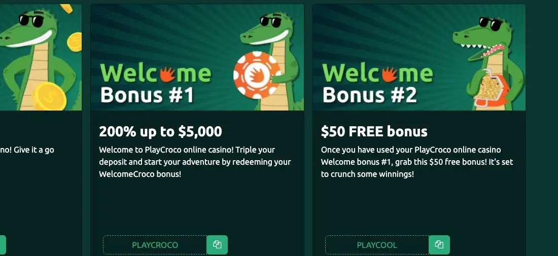 Playcroco welcome offers