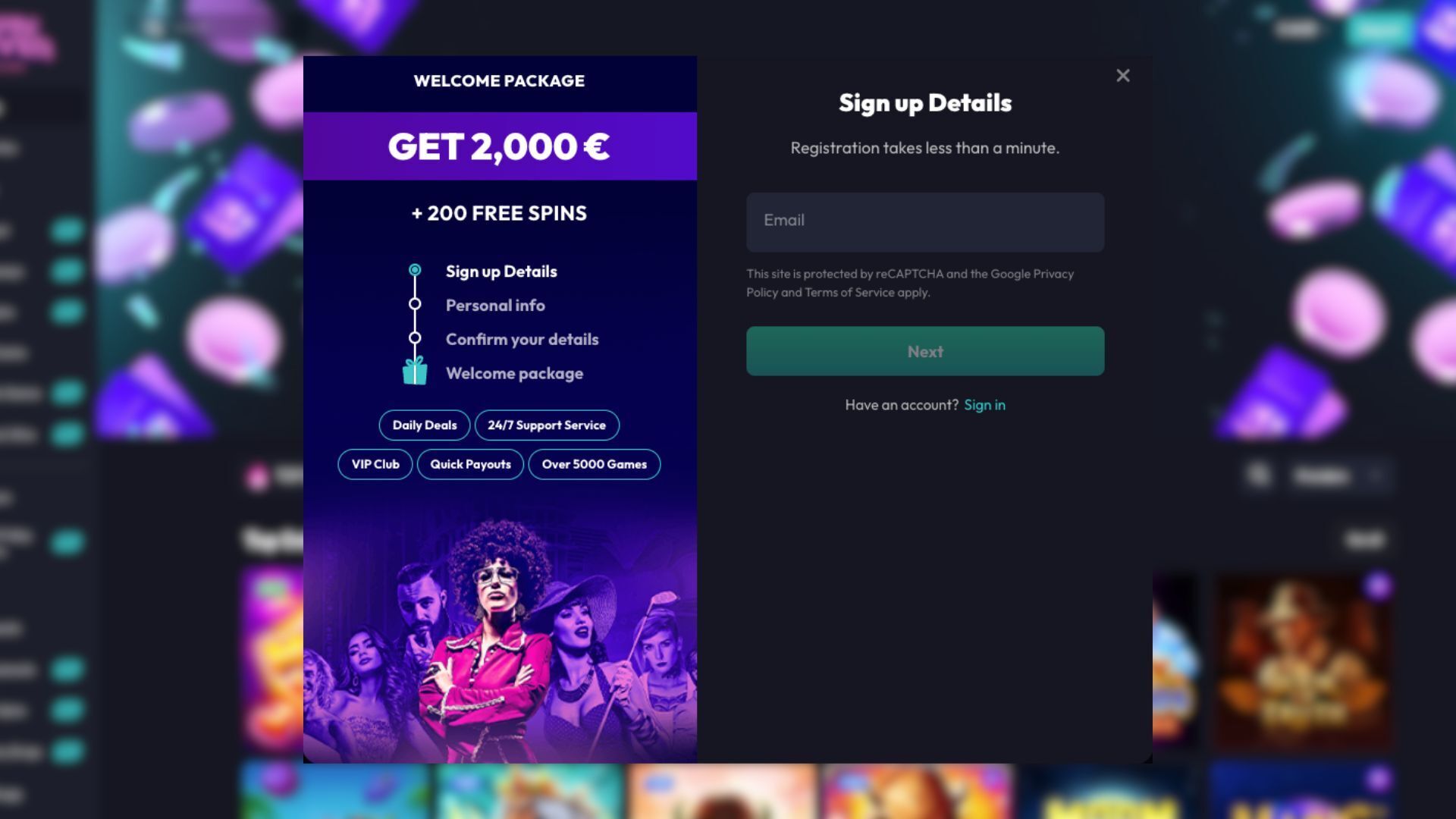 SpinFever Casino Signup Process