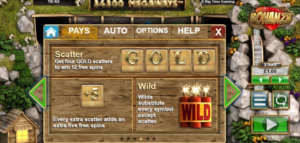 Bonanza pokie free spins feature