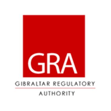 the Gibraltar Regulatory Authority logo with white text on a red square and black text on a white background