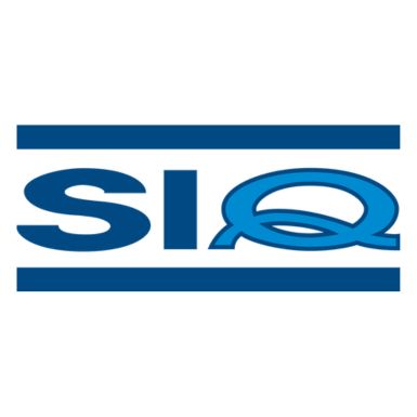 The SIQ logo with dark and light blue text and blue horizontal bars on a white background