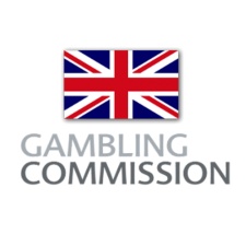 UK Gambling Commission logo with a UK flag and grey text on a white background