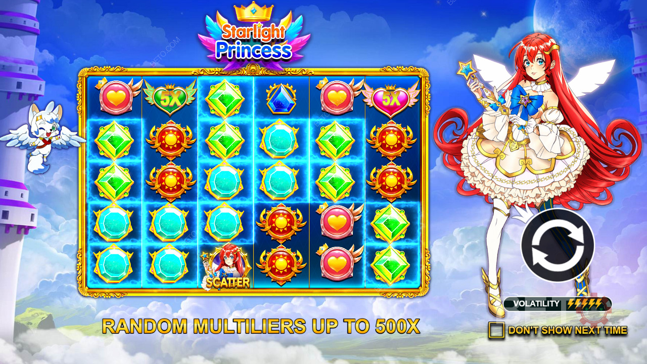 Flying heart multipliers in Starlight Princess