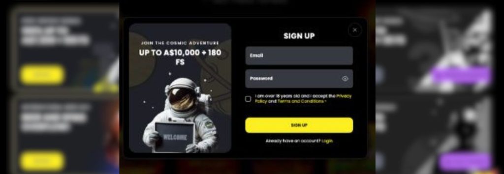 MoonWin Casino Signup Process