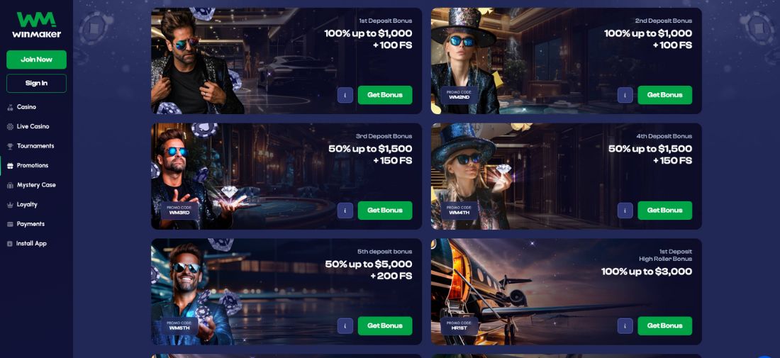 WinMaker Casino Bonuses