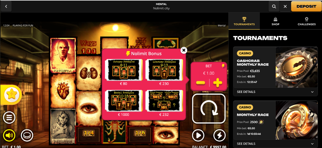 Mental Pokies Nolimit Bonus