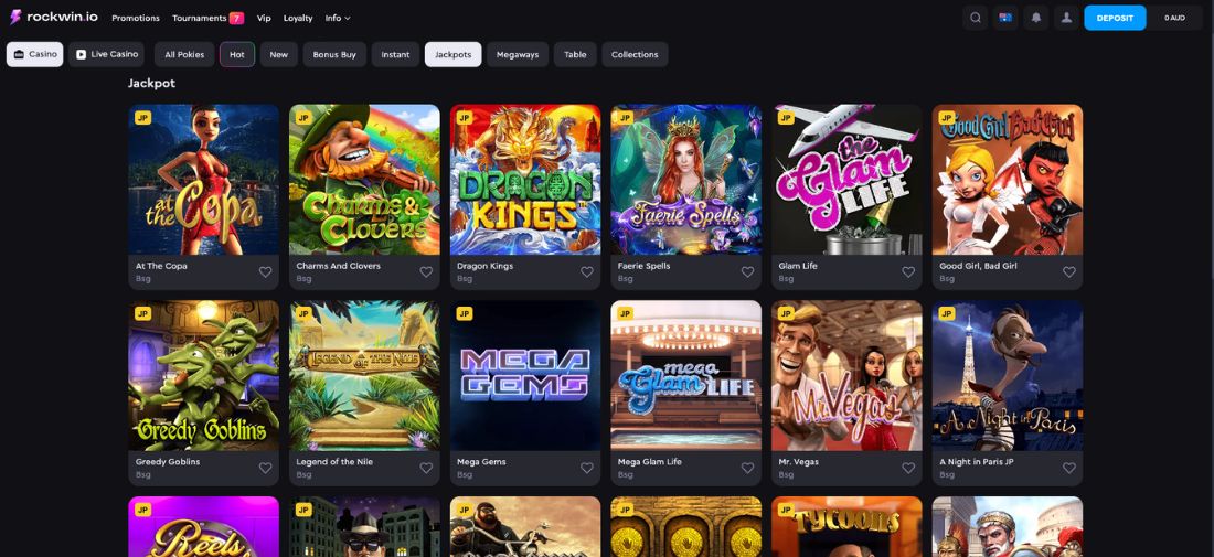 Rockwin Casino Jackpot Games