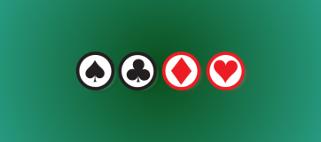 A green background featuring online casino chips in various colors