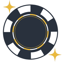 A poker chip featuring gold stars, symbolizing luck and high stakes in a game of chance.