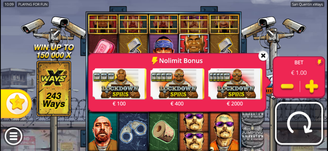 San Quentin Slot Nolimit Bonus