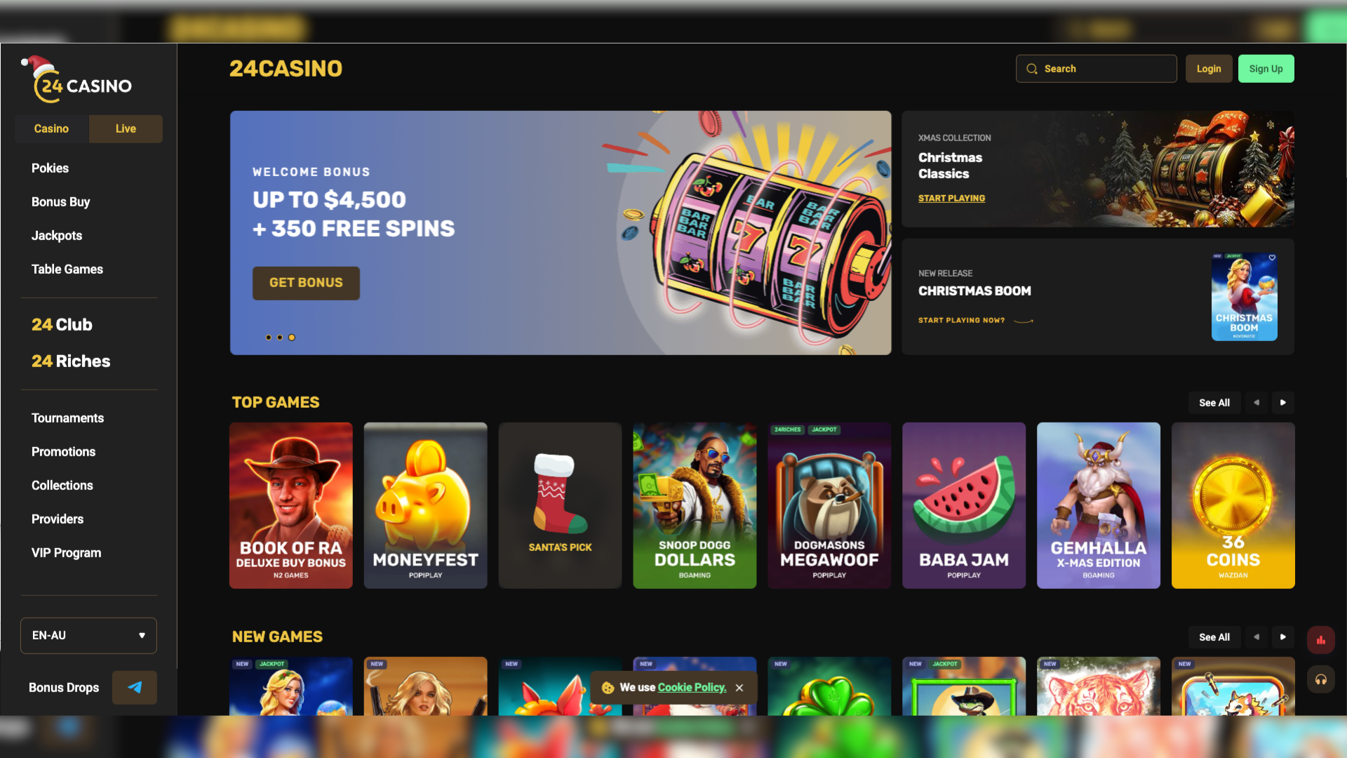 24 Casino Homepage