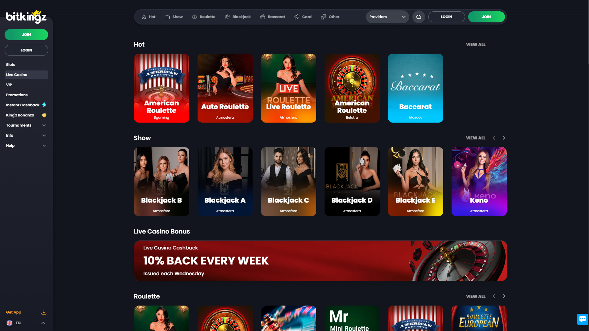 BitKingz Casino Live Casino