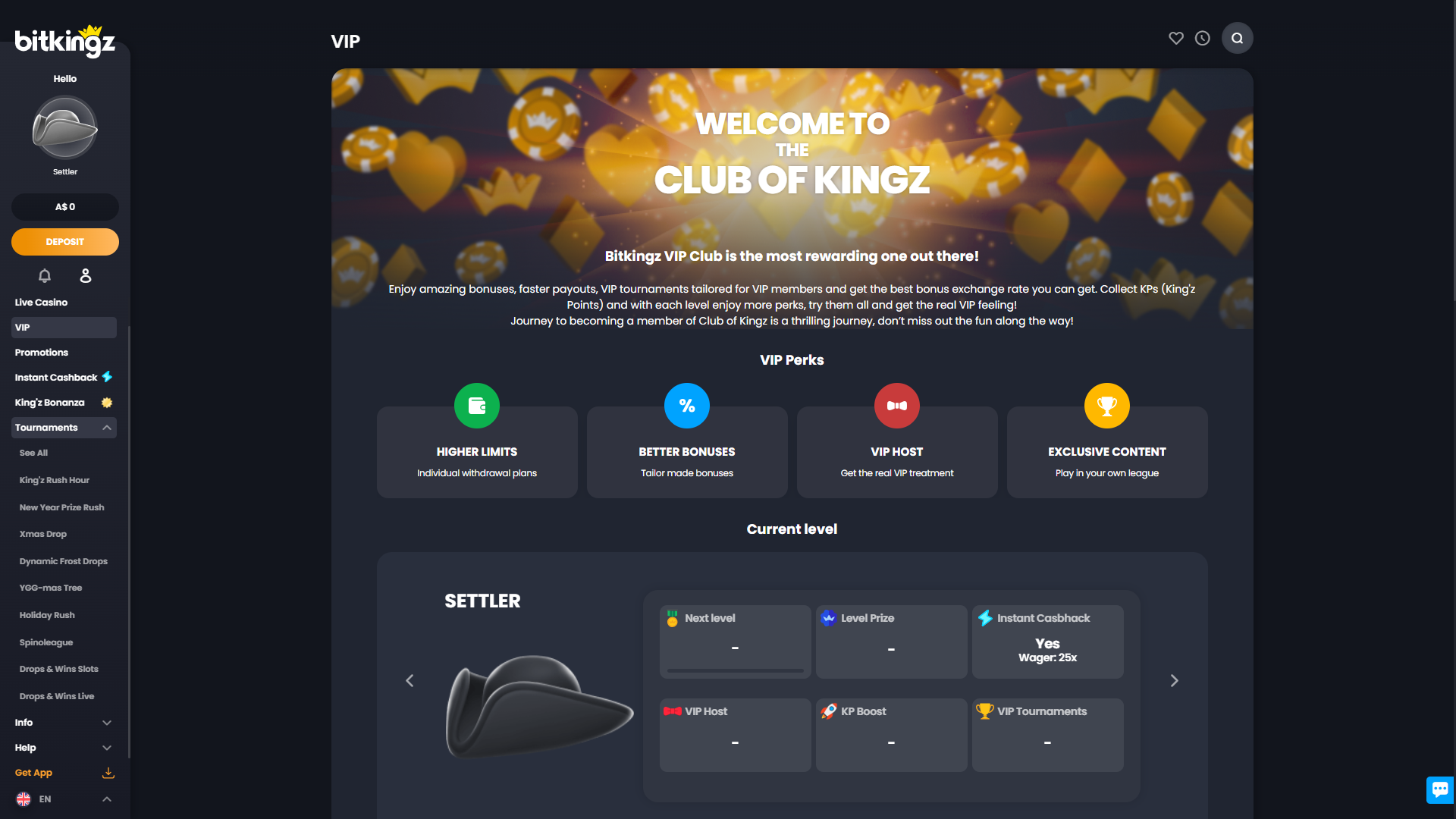 BitKingz Casino VIP