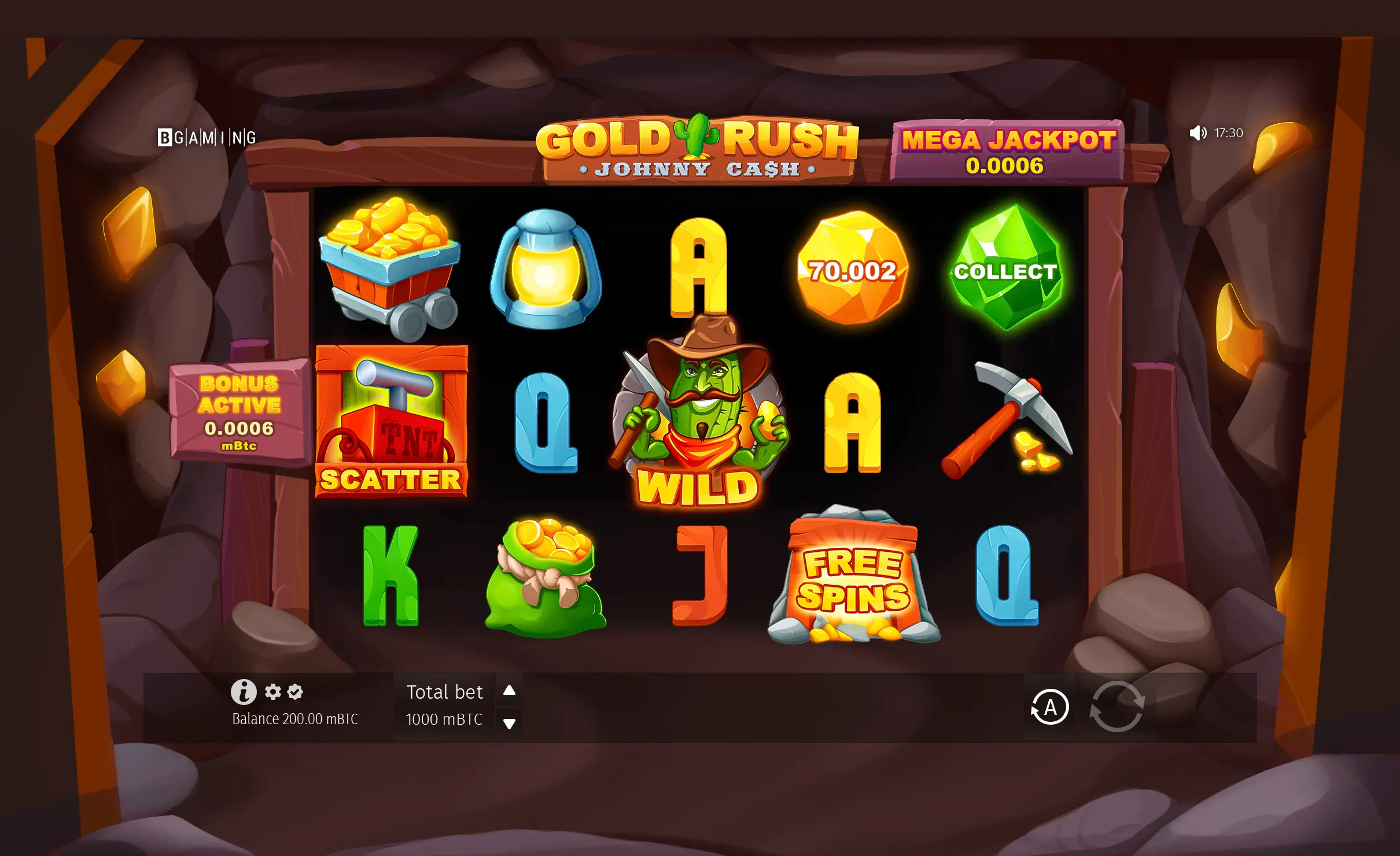 GoldRush with Johnny Cash Game Screen