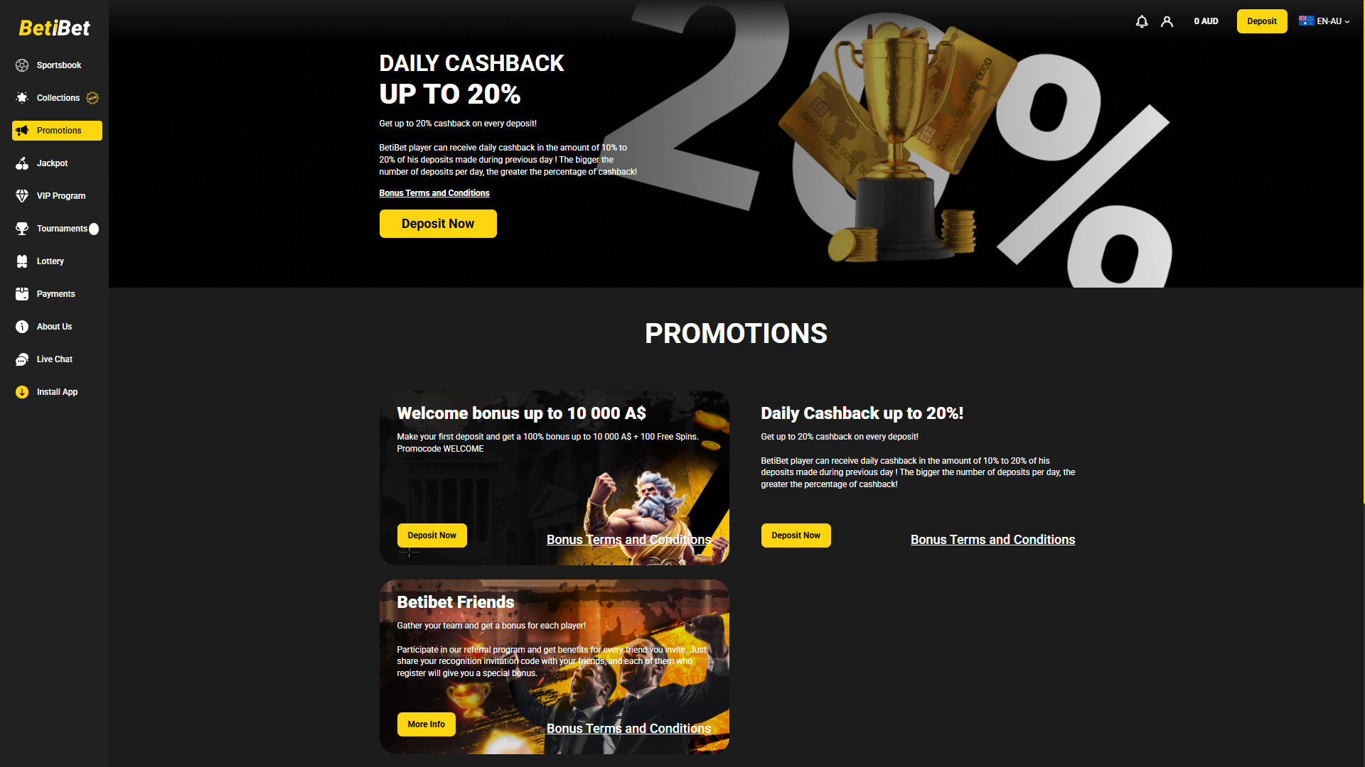 BetiBet Casino - Promotions