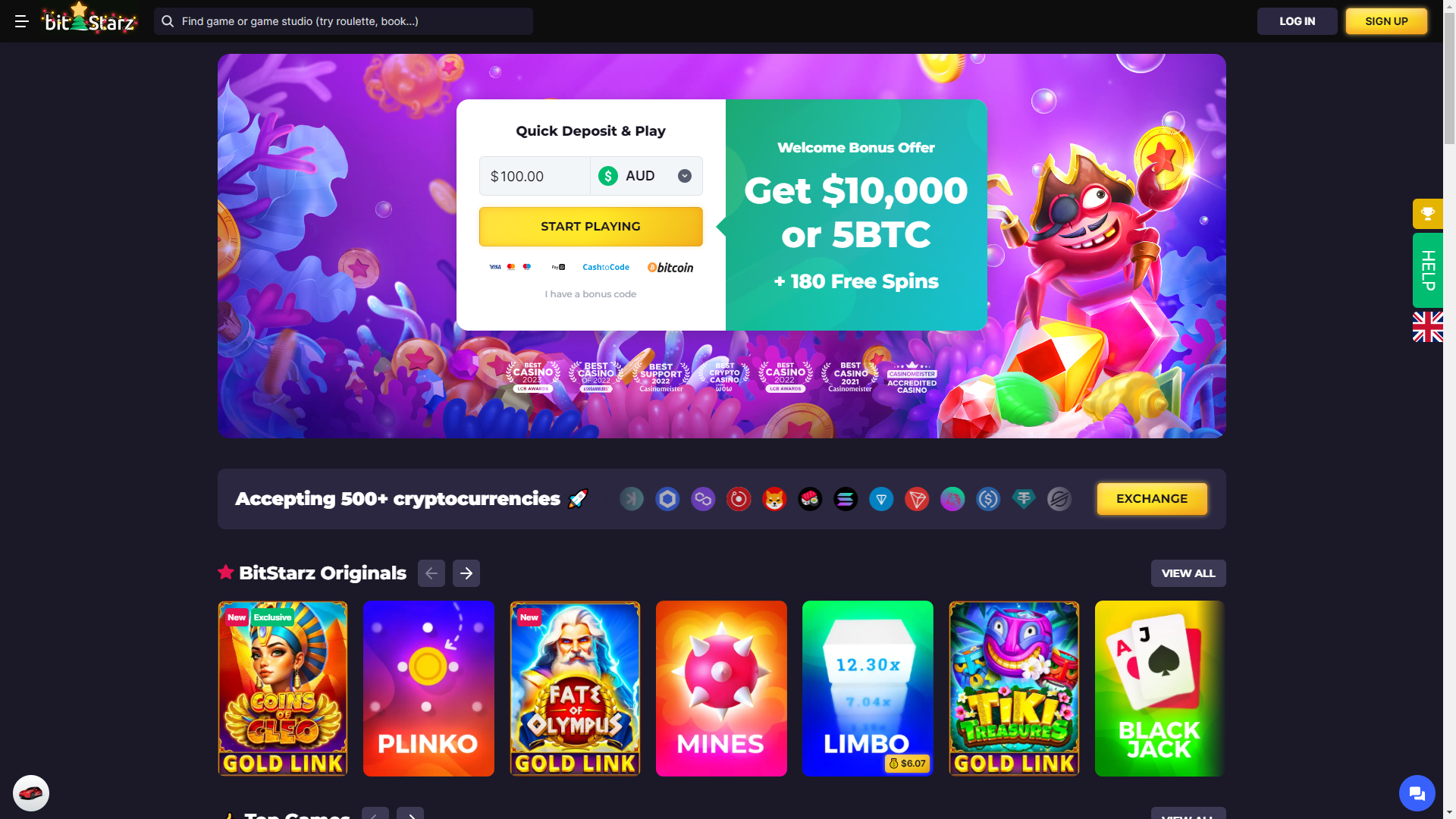 BitStarz Casino Lobby