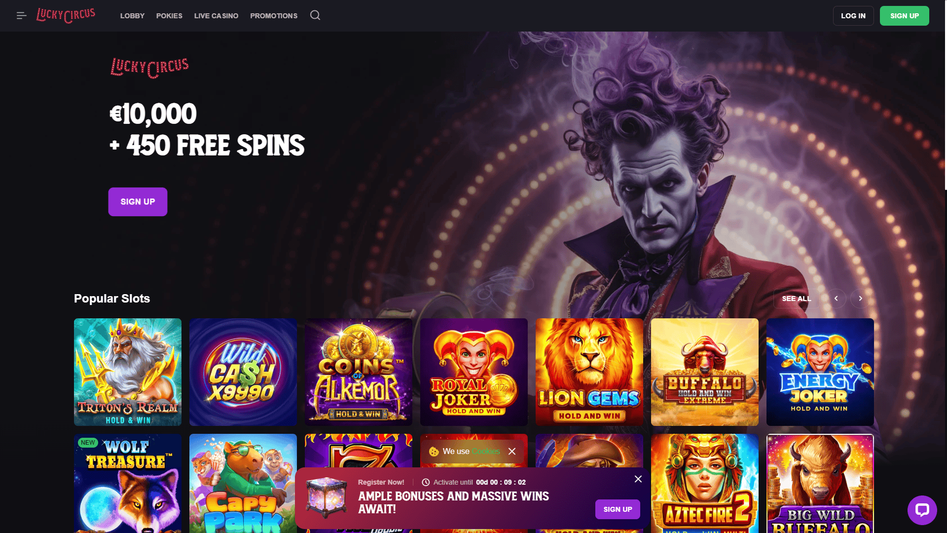 Lucky_Circus_Casino_Homepage