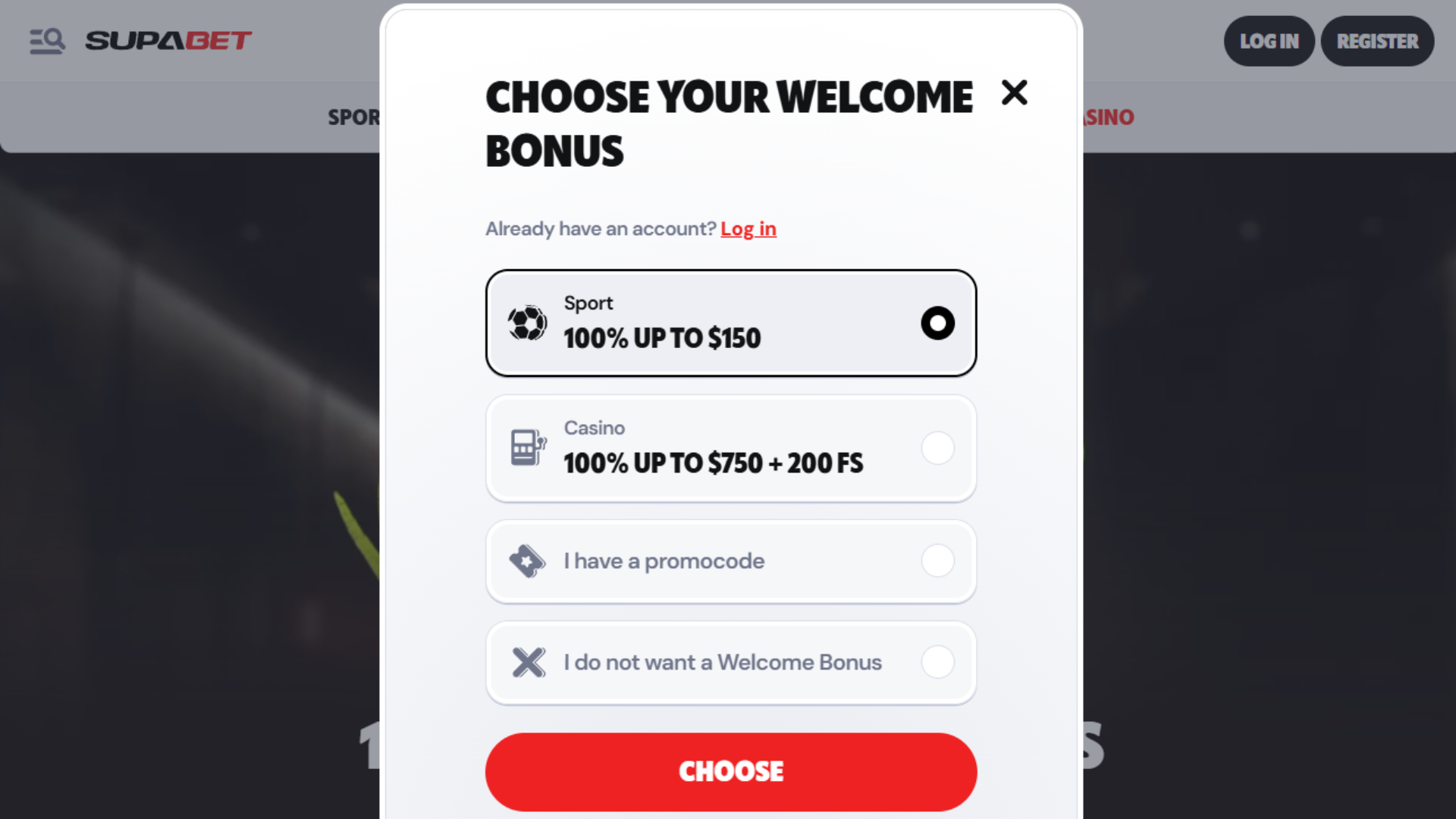 Supabet Welcome Bonus