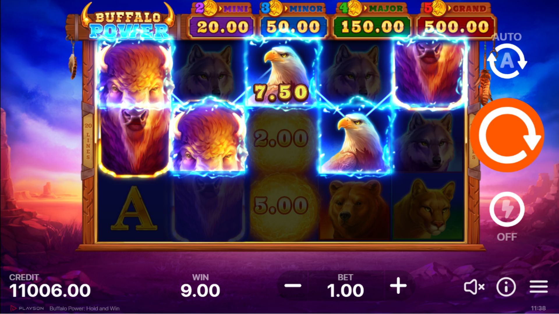 Buffalo Wins online pokie win